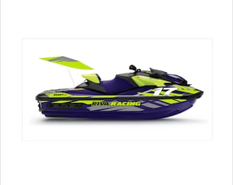 Sea-doo RXP X 300 Decals: Purple, Neon Yellow & Grey Graphics