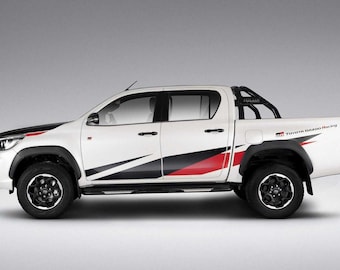 Jeu d&#39;autocollants pour Toyota hilux-&quot;Gazoo Racing&quot;2018-2020-Jeu de décorations pour voiture