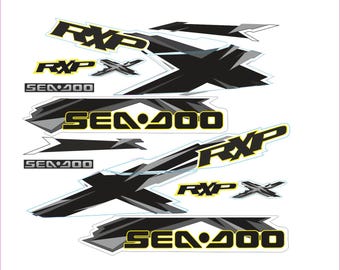 Juego de pegatinas personalizadas para Sea-doo Rxp 215 modelo 2004-2009 - Kit de calcomanías gráficas inversas - Kit de calcomanías de restauración