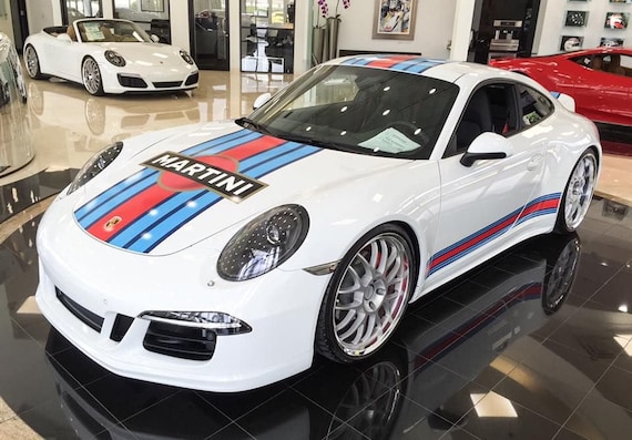 Porsche 911 Martini Racing Streifen Aufkleber Set