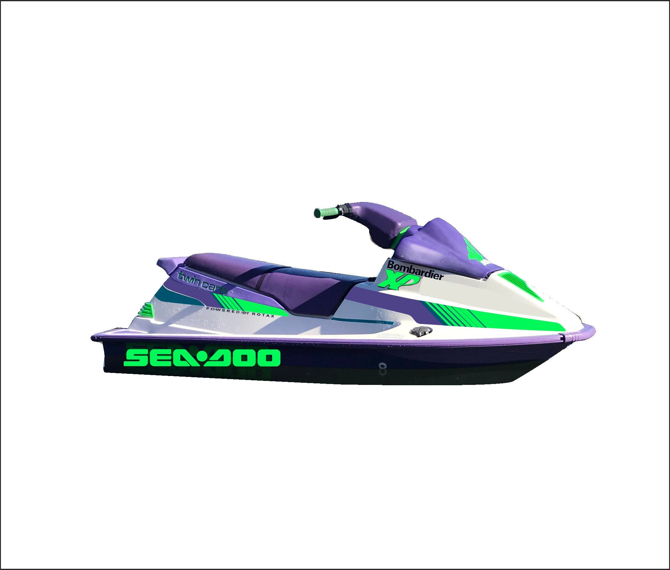 Sea-doo XP 580 (1991) groene fluo grafische stickerkit
