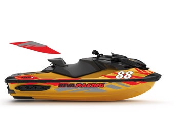 Sea-doo RXP X 300 Decals Kit: Orange, Red & Grey Graphics