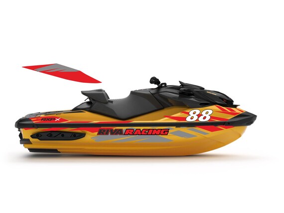 Sea-doo RXP X 300 デカールキット：オレンジ、レッド、グレーの