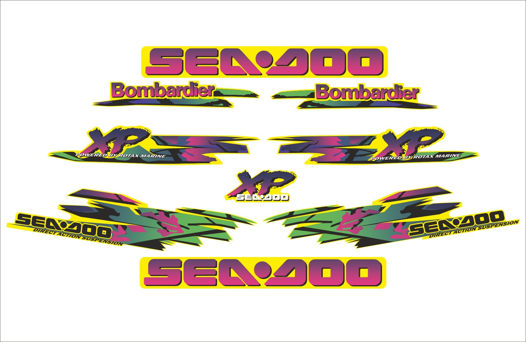 Custom Stickers Set for Seadoo XP model 19971999 Graphics Etsy