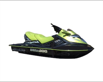 Kit de décalcomanies graphiques vertes suralimentées Sea-doo RXT 215 (2005-2007)