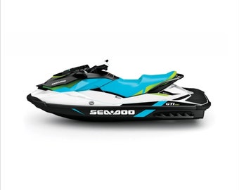 Klistermärkesset för Sea-doo GTI 130 Svartblå - modell 2015 - Restaureringsdekalkit