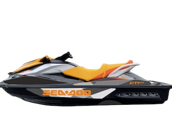 Sea-doo GTI SE 130-stickerset: oranje grijs zwarte opdruk (2014-2016)