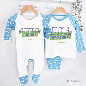 Children's Matching Little, Big, Biggest Space Ranger Toy Themed Personalised Pyjamas Gift Newborn Toddler Movie Inspired