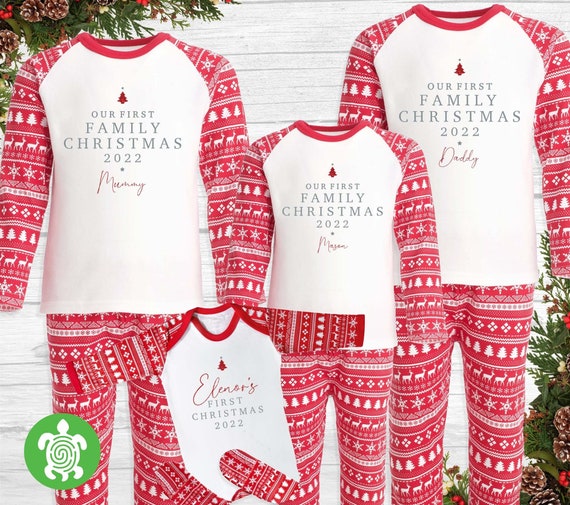 Matching christmas pyjamas mum dad baby 2025