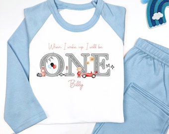 Watercolour Race Car Any Age Personalised Kids Outfit, Birthday Morning Racing Set, Custom Name Cotton Clothing Se, Tight-fitting style