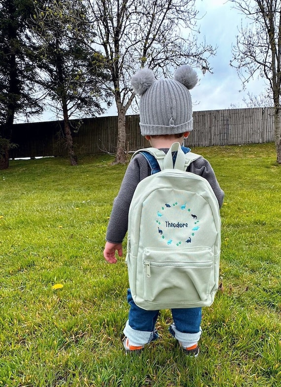 Embroidered Dinosaur Backpack, Personalised Children's Rucksack, Nursery Bag, Back to School, Toddler Bag, Birthday, School Bag