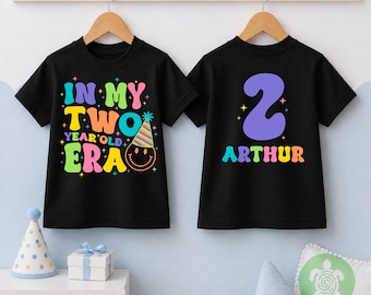 Smiley Face In My Year Old Era Any Age T-shirt, Personalised Birthday Design