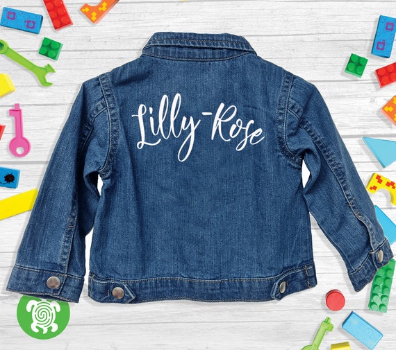 personalised baby denim jacket