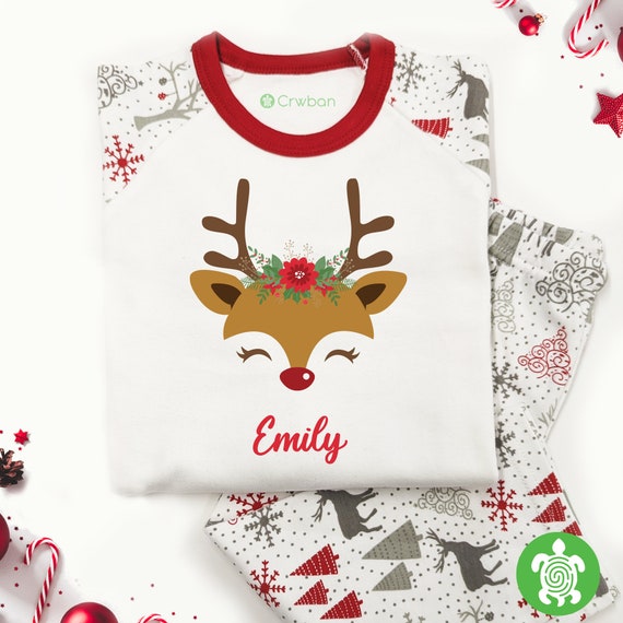 Children s Grey Red Festive Reindeer Antlers Head Matching Luxury