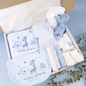 Baby Blue Newborn Baby 10 Gift Set | Baby Hamper | Baby Shower | Baby Sleepsuit | Baby Gift | Newborn Boy | Newborn Baby | Hello Baby Book