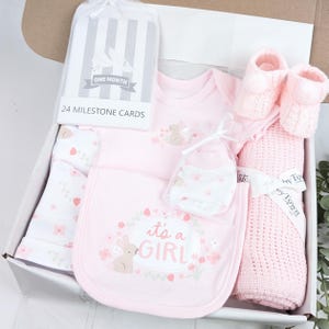 Baby Girl Pink Gift Set | Baby Hamper | Baby Girl Hamper | Baby Shower | Baby Sleepsuit | Baby Gift | Newborn Gift | Newborn Baby Set It's a Girl