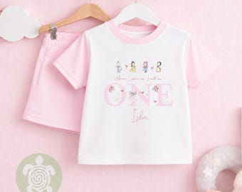 Personalised Pink Themed Any Age Birthday Girls Shorts & T-shirt Set, Birthday Morning Set, Cotton Clothing Set, Tight-fitting style