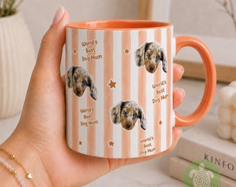 Personalised Dog Face Mug, Pet Mug, Parents Coffee, Birthday Mugs, Gift for Dad, Gift for Mum with Photo, Memorial Gift, Christmas Gift