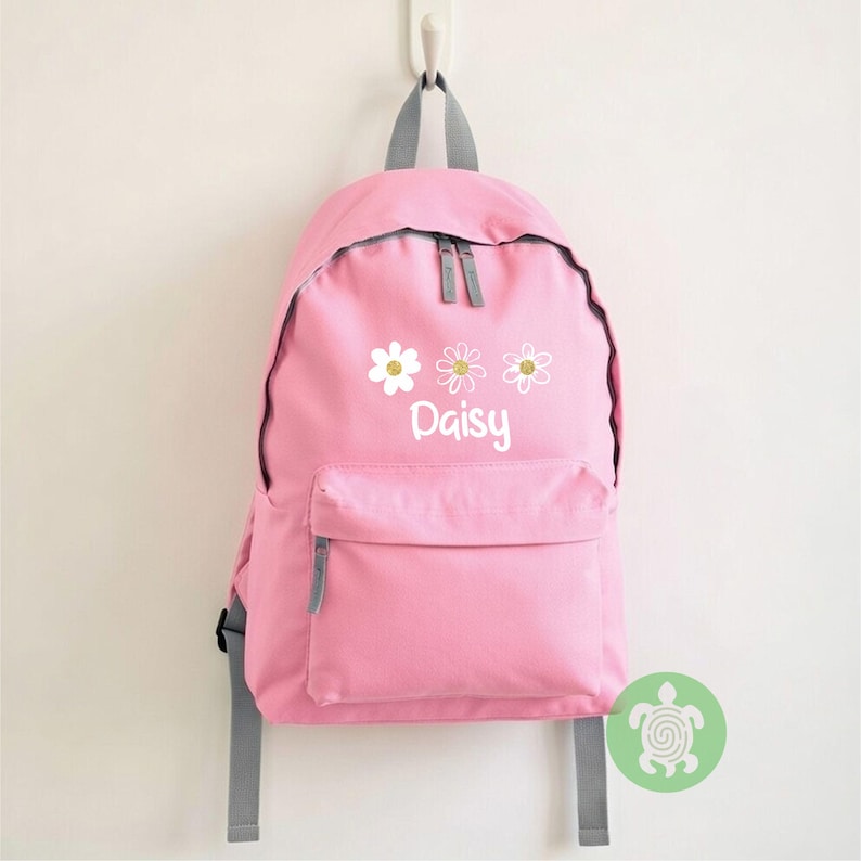 Personalised Daisy Back to School Essential Child's Pink Rucksack With ...