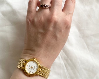 Reloj vintage con clase; Reloj Sekonda; Reloj de cóctel en tono dorado