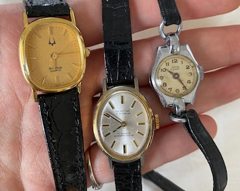 NOT WORKING Vintage Bracelet Watches; Vintage Womens Classy Watches