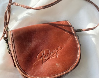 Vintage Mini Leather Bag; Brown Leather Bag