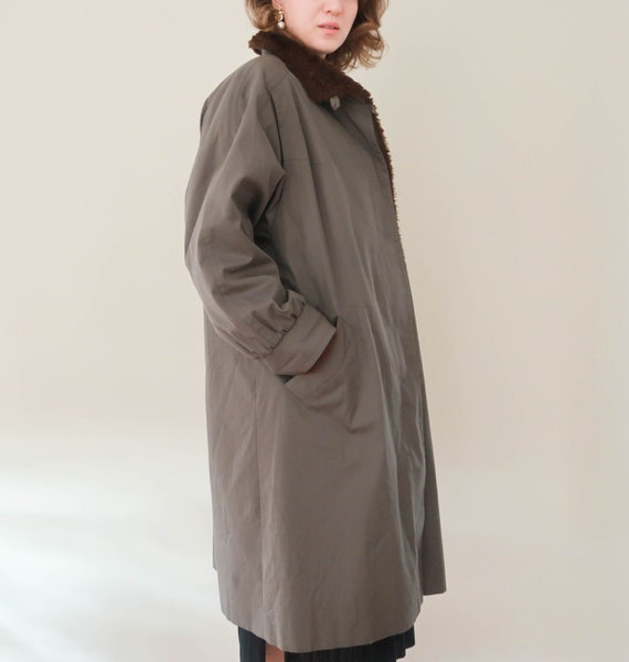 Vintage Bohemian Faux Fur Coat ; Vintage Midi Fake