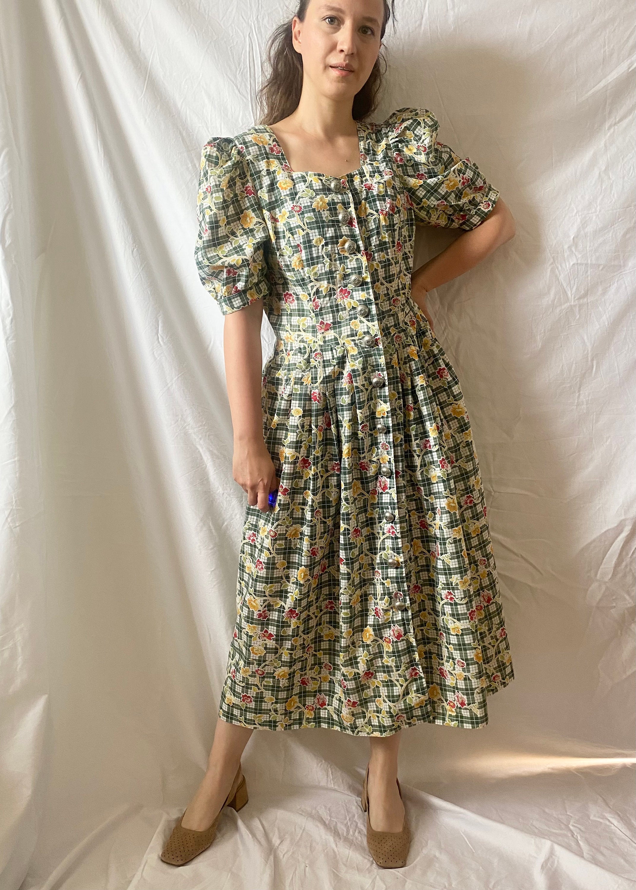 Vintage Dirndl Dress Bavarian Floral Dress - Etsy UK