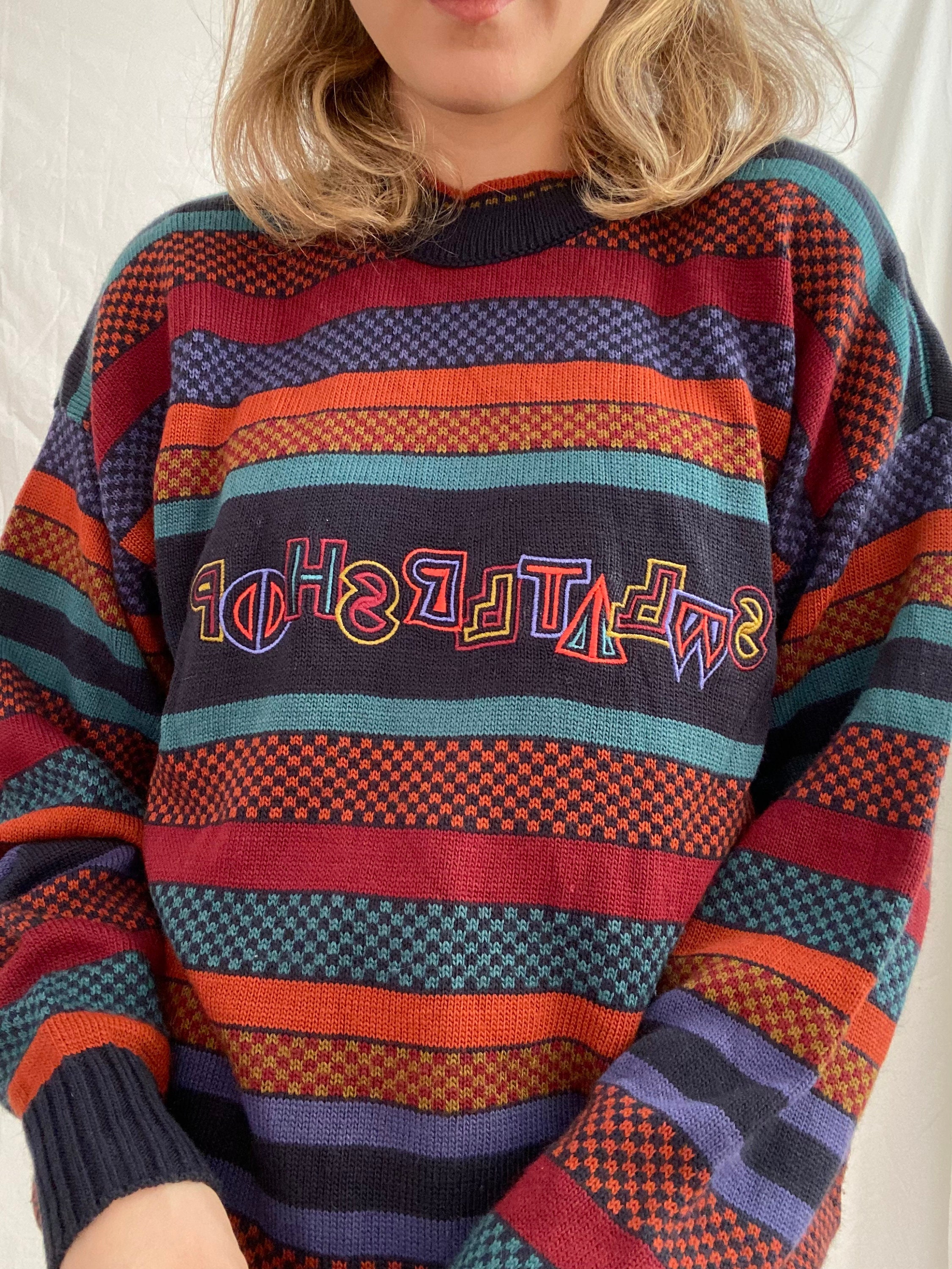 90s Coogi Style Sweater Multicolour Sweater Vintage Coogi Look