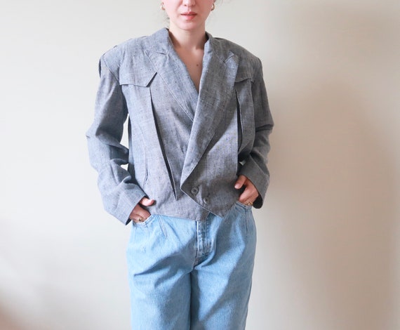 80s Statement Jacket ; Power Shoulder Autumn Jacke