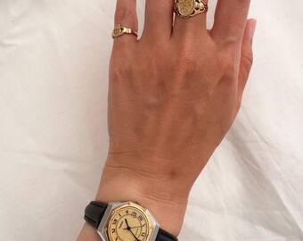 Vintage Skagen Watch; Black Leather Strap Watch - Etsy display picture 3