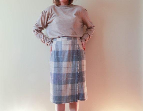 Tartan Wool Pastel Skirt 40 EU / 12 UK / 8 US Siz… - image 2