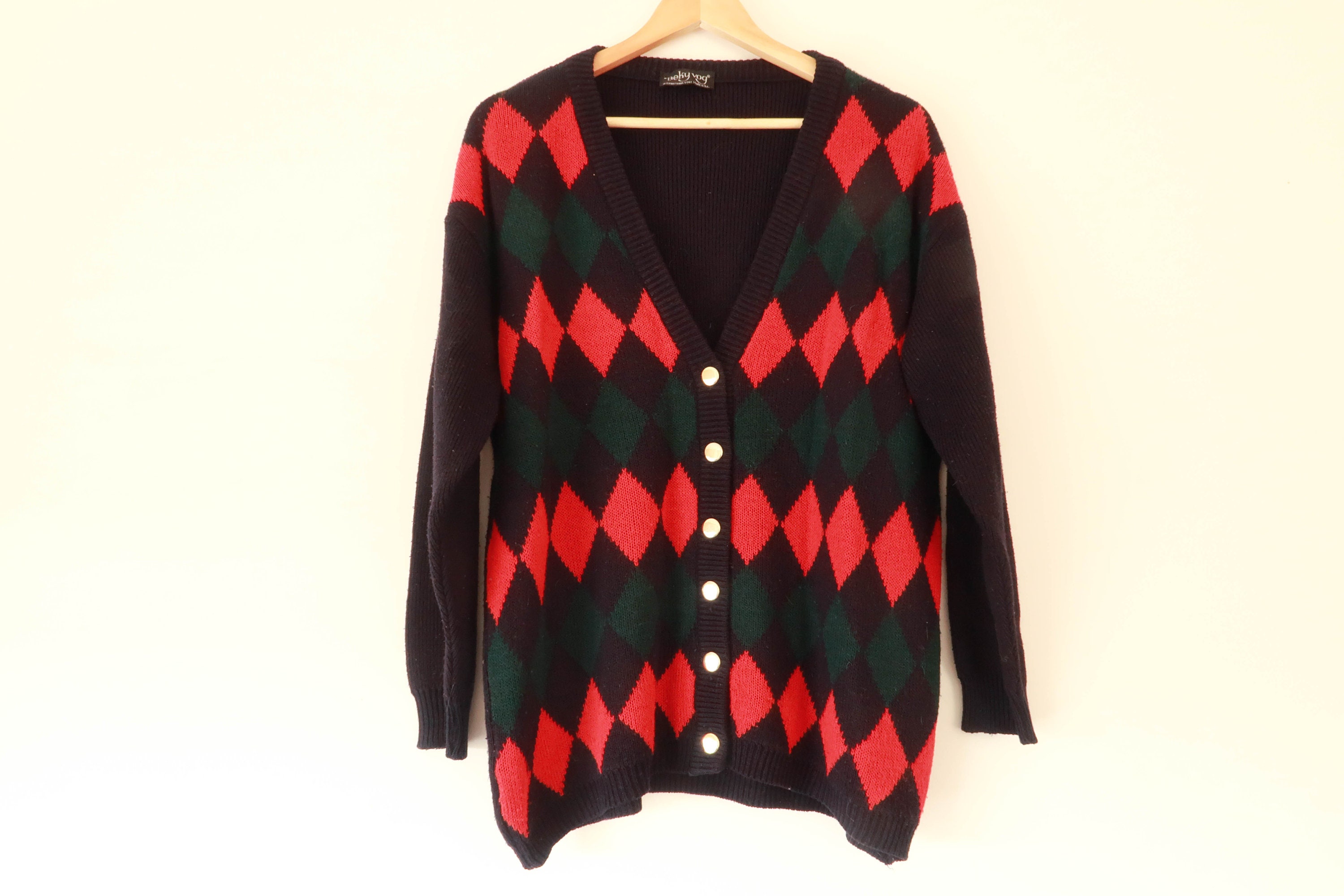 Diamond Sweater Cardigan Size 22 UK 