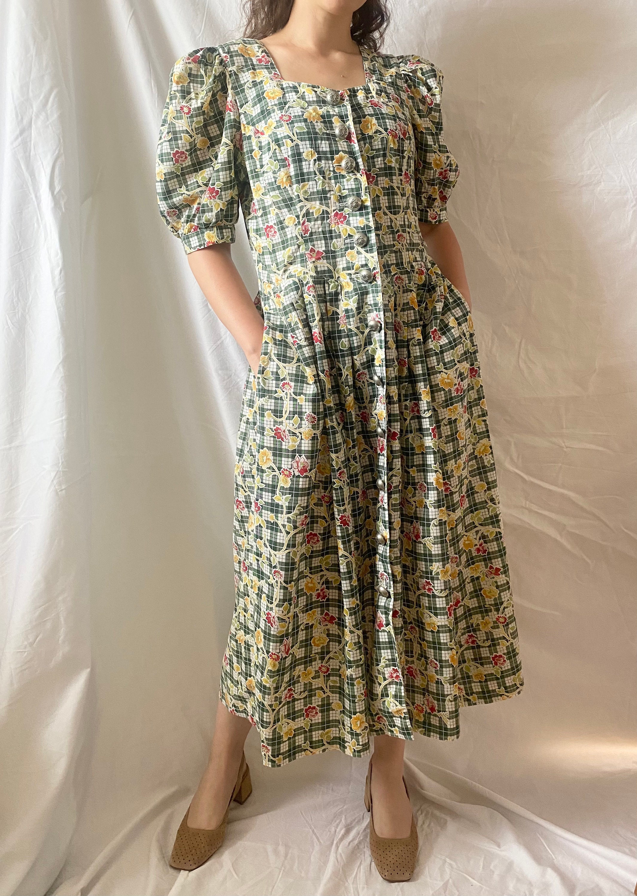 Vintage Dirndl Dress Bavarian Floral Dress - Etsy UK
