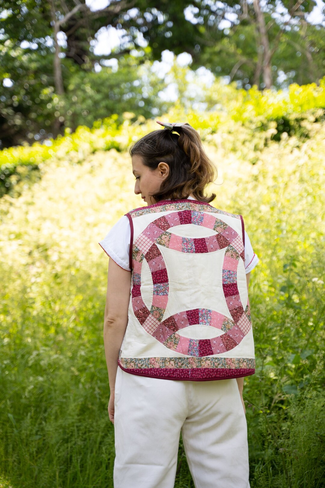 Reworked Quilted Vest Upcycled Floral Quilted Vest Etsy