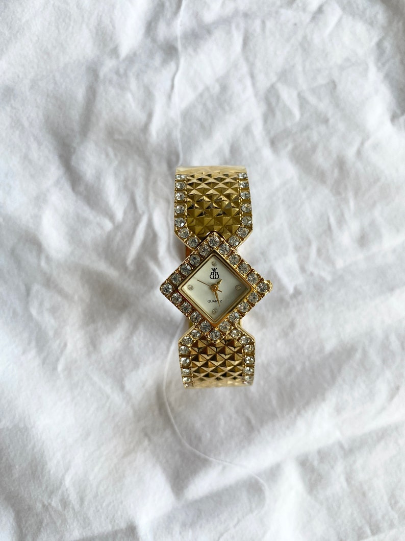 Vintage Bracelet Watch Square Stone Watch image 2