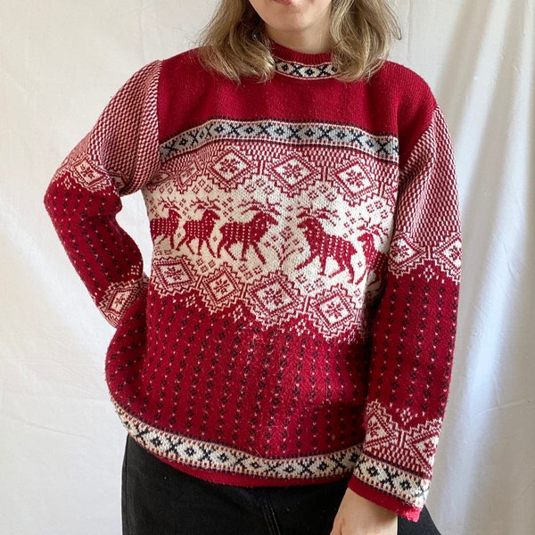 Reindeer Sweater - Etsy