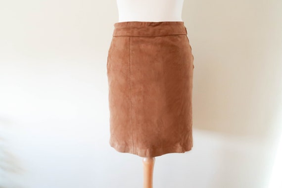 60s Suede Mini Skirt 6-8 UK / 34-36 EU ; Vintage