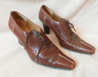 Vintage Ferragamo Heels ; Vintage Brown Shoes