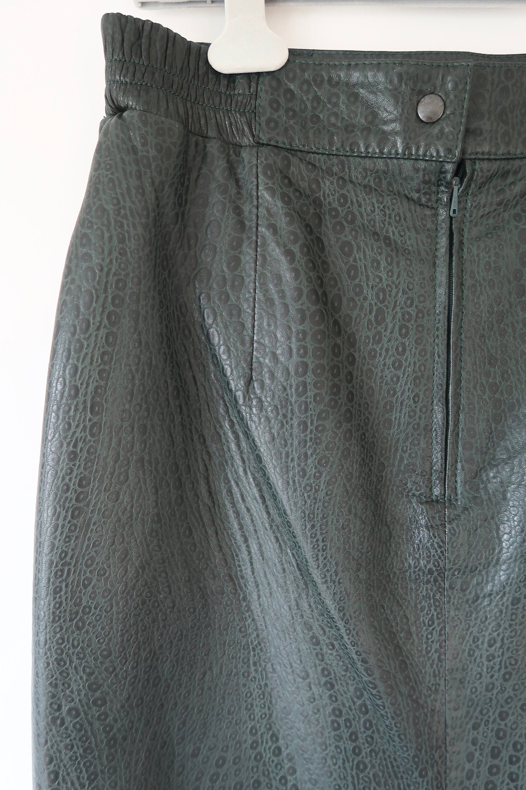 Crocodile Effect Leather Skirt Size 42 EU / 14 UK / 10 US - Etsy UK