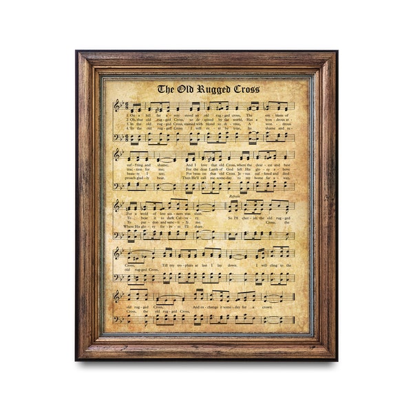 The Old Rugged Cross - Printable Vintage Sheet Music - Christian Art - Instant Download - PDF
