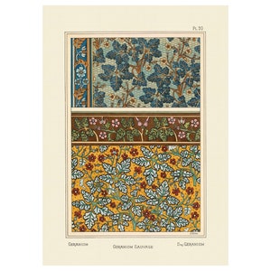 Plants and Their Application to Ornament : Geranium (1896) - Giclee Fine Art Print - Framed/Unframed/Canvas