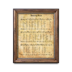 Amazing Grace Antique Hymn - Christian Hymn for Easter Day - Instant Download