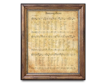 Amazing Grace Antique Hymn - Christian Hymn for Easter Day - Instant Download