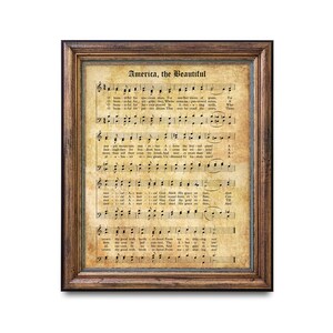 America the Beautiful Print - Printable Vintage Sheet Music - Patriotic USA Wall Art - Instant Download