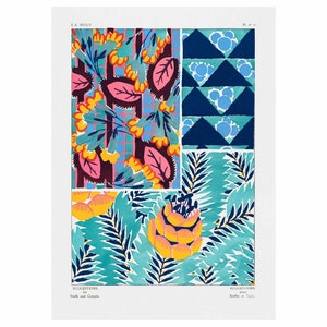 Emile-Allain Seguy : Suggestions for stuffs and carpets 60 color motifs, Plate 11 (1923) - Giclee Fine Art Print - Framed/Unframed
