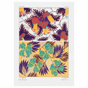Emile-Allain Seguy : Suggestions for stuffs and carpets 60 color motifs, Plate 15 (1923) - Giclee Fine Art Print - Framed/Unframed/Canvas