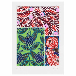 Emile-Allain Seguy : Suggestions for stuffs and carpets 60 color motifs, Plate 10 (1923) - Giclee Fine Art Print - Framed/Unframed/Canvas