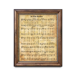 In the Garden - Printable Vintage Sheet Music - Instant Download - Aged Antique Hymn