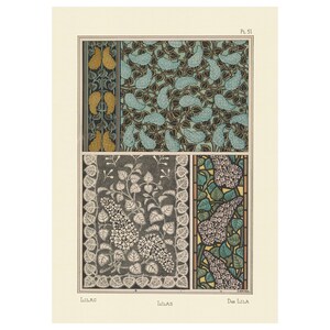 Plants and Their Application to Ornament : Lilac (1896) - Giclee Fine Art Print - Framed/Unframed/Canvas